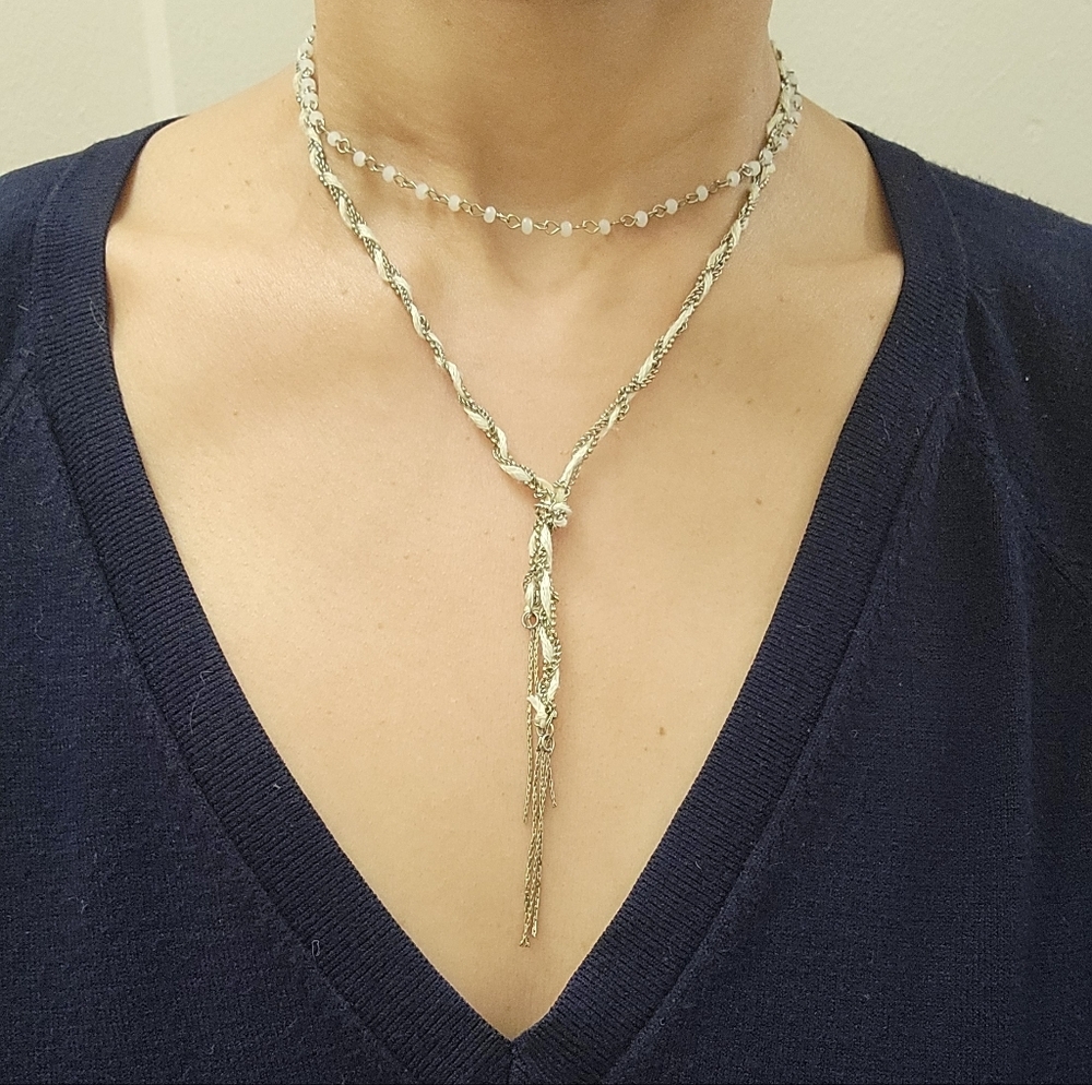 Free People‎ Western Double Layer Necklace EUC Boho Coastal Cowboy